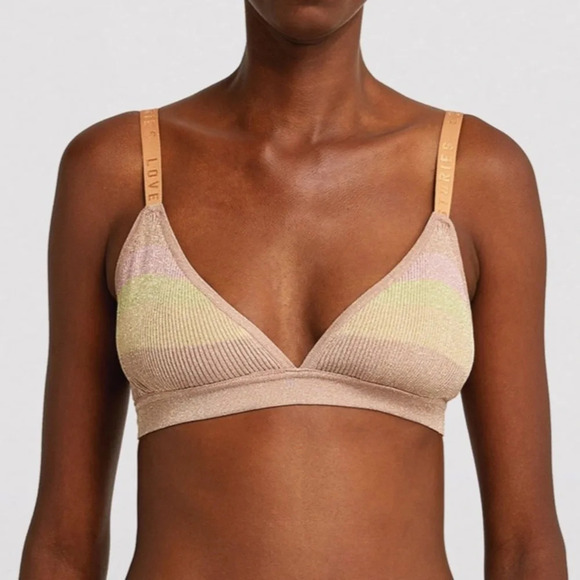 NWT Anthropologie LOVE STORIES Striped Uma Bralette 34 A/B - Picture 1 of 6